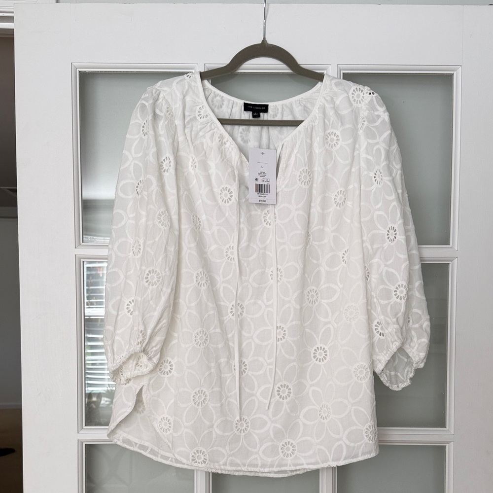 The Limited White Eyelet Blouse